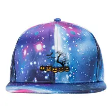 Хэллоуин вечерние бейсбольные кепки звездное небо унисекс папа Регулируемая шляпа галактика синий