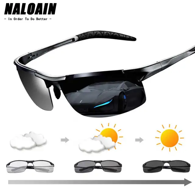 Naloain Meekleurende Zonnebril Gepolariseerde Lens UV400 Aluminium Magnesium Frame Rijden Bril Voor Mannen Vissen Hoge Kwaliteit