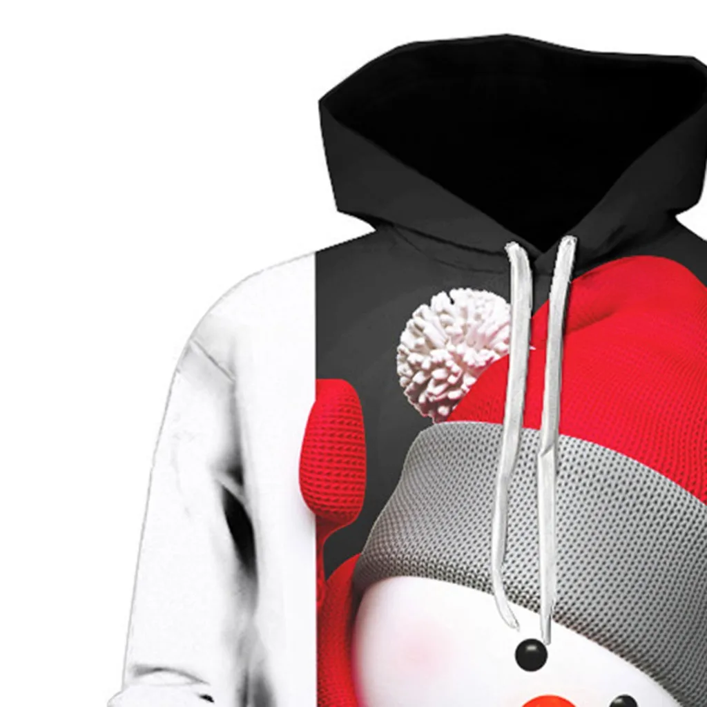 Mens 3D Printed Top Oversize Sweatshirts Pullover Mens Christmas Lover Snowmen Party Long Sleeve Hoodie Tops kawaii clothes