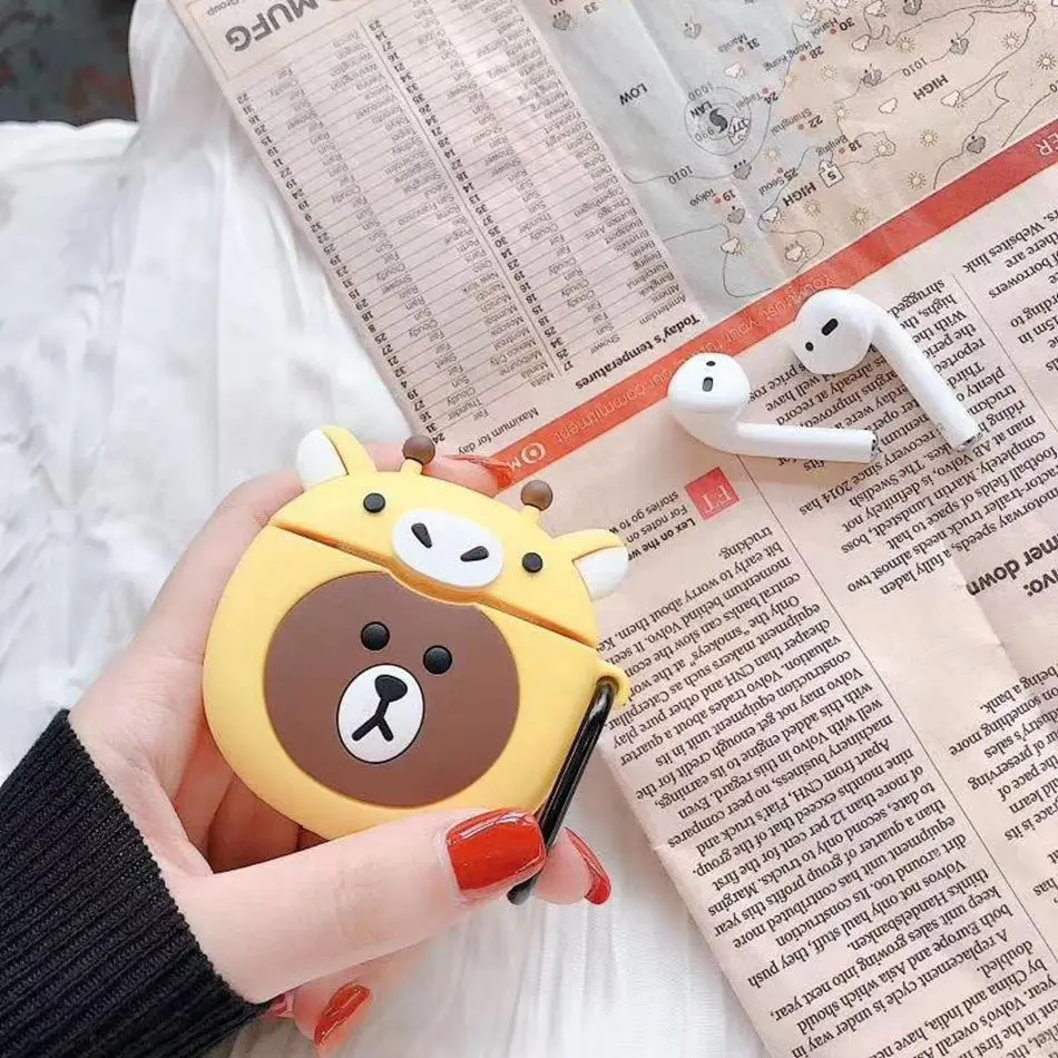 329-E ТПУ чехол для наушников Airpods 2 Чехол 3D Силиконовый цветной Роскошный чехол для Apple Air Pods чехол для наушников Аксессуары в категории «шнурки» коробка - Цвет: 329-E