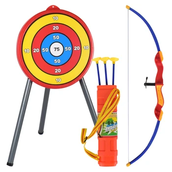 

1 Set Children'S Simulation Archery Bow And Arrow Toy Funny Targets Shooting Game Suction Cup Refills Arrow For Children Gift