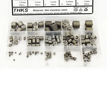 

120 Pcs Helicoil+Box Thread Repair Coil Metric Stripped Rethread Threaded Insert Thread Kit 304 Stainless Steel