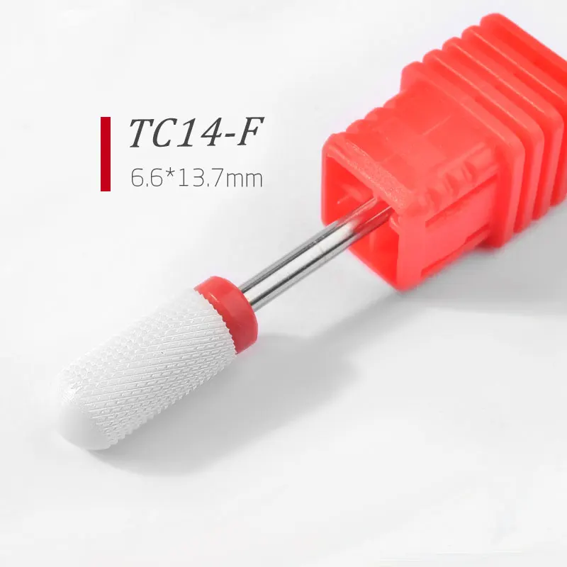 TC14-F 1 шт. керамические 3/3" сверла для дизайна ногтей 23 Типа Фрезы для маникюра, пилка для электрического устройства, аксессуары для станка, инструмент для снятия заусенцев - Цвет: TC14-F