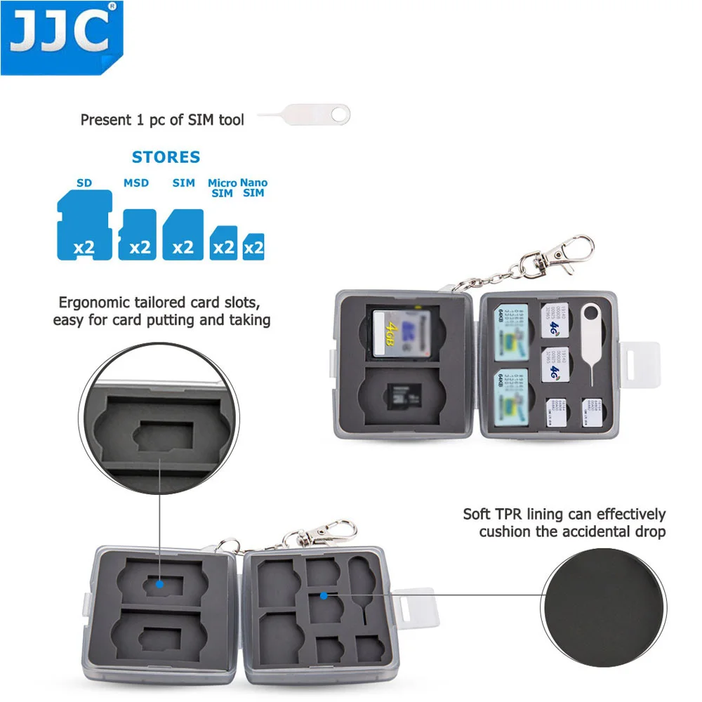 JJC водонепроницаемый держатель для камеры сумка карты памяти SD MSD 2 SIM Micro Nano чехол