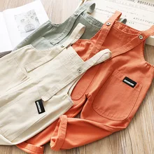 Весенние повседневные Свободные Комбинезоны на бретелях для мальчиков и девочек; штаны