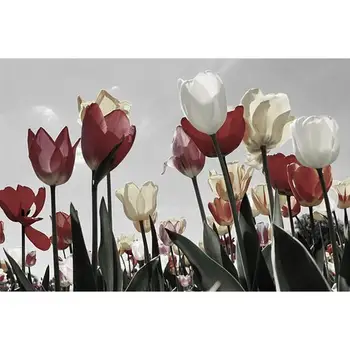 

Diamond Painting Round Drill 5D Sets Embroidery Flowers In A Gray Scene Cross Stitch Hobby DIY Kits Art