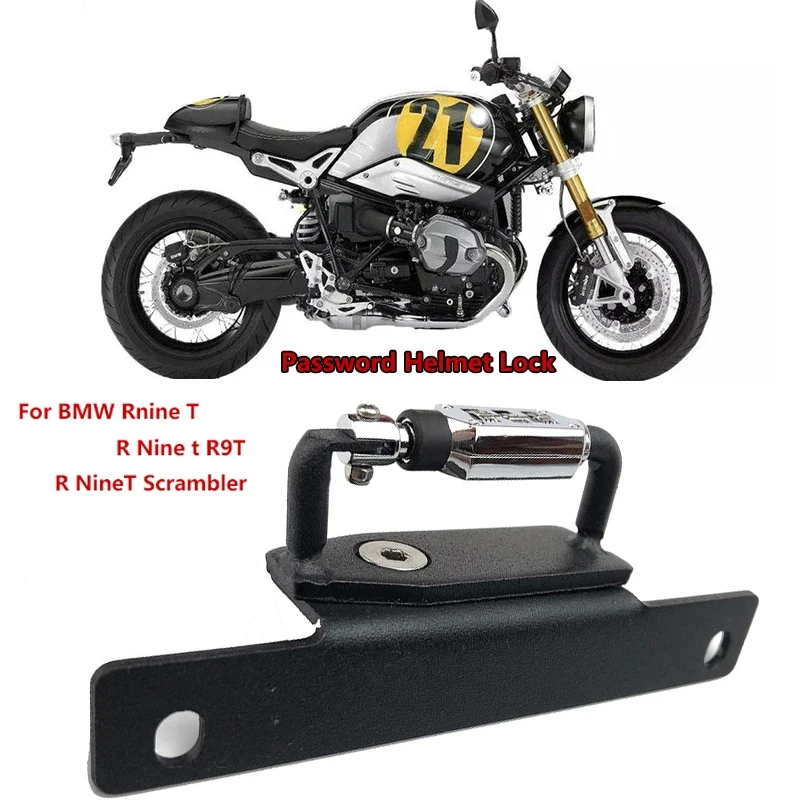 Motorcycle Helmet Lock Password Mount Hook Black Side Anti-theft Security Fits For BMW Rnine T /R Nine t R9T /R NineT Scrambler motorcycle helmet lock password mount hook black side anti theft security fits for bmw rnine t r nine t r9t r ninet scrambler