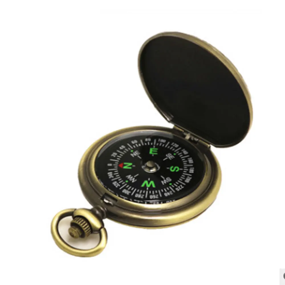only compass Мини-металлический компас ретро-раскладушка тактические часы компас брелок Туристический навигатор для охоты лесной туризм туристическое снаряжение - Цвет: only compass