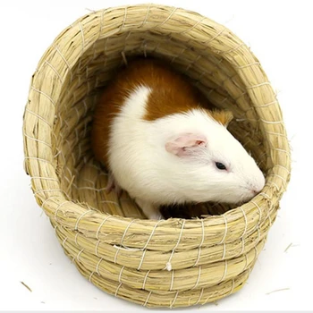 

Pet Straw Nest Rabbit Grass Nest Edible Straw Mat Totoro Golden Warm Straw Nest Natural Hand-woven Straw Mat Small Pet Supplies