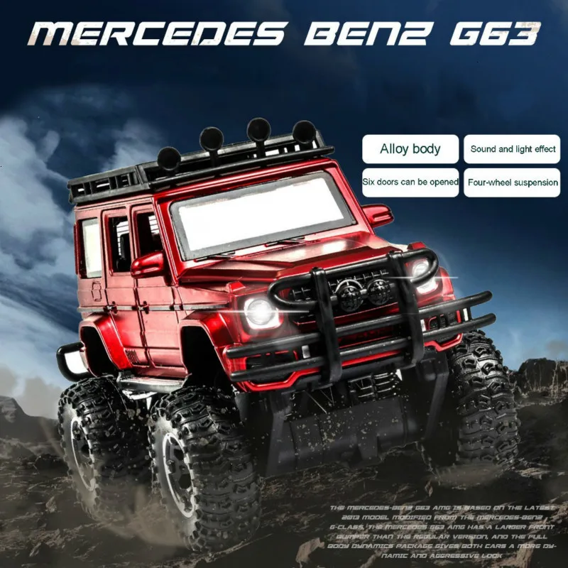 1/32 Mercedes Benz G63 G 500 Высококачественная модель автомобиля из сплава, внедорожный автомобиль, 6 открывающихся дверей, игрушечный автомобиль для детей