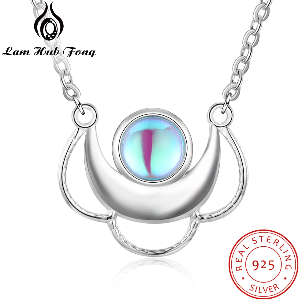 

925 Sterling Silver Necklaces & Pendants for Women Cute Cloud Shape Moonstone Chain Necklace Silver 925 Jewelry (Lam Hub Fong)