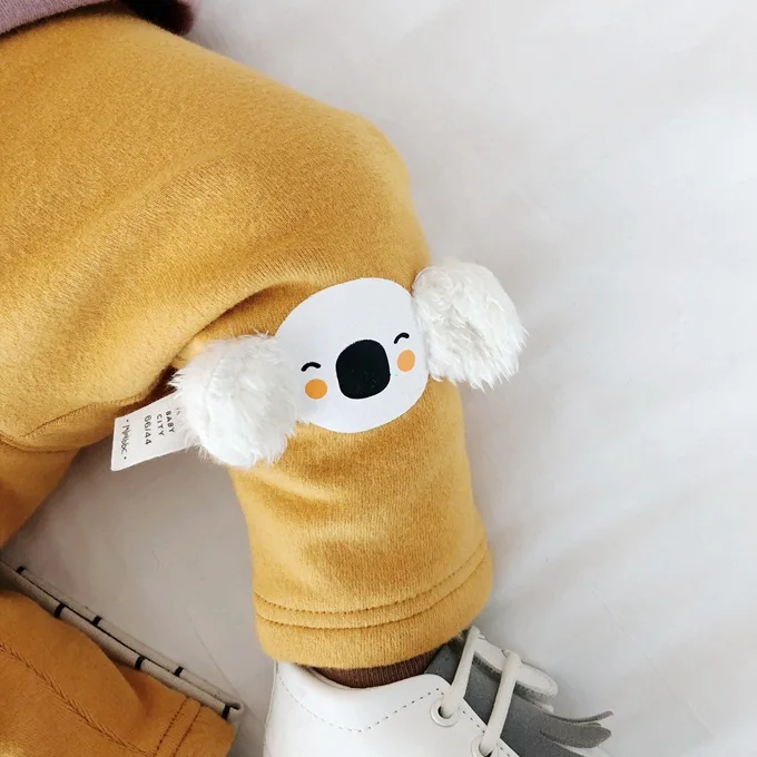 Mini Babe City/новые зимние товары; детская одежда; детские леггинсы с начесом и плотным рисунком; детские брюки в Корейском стиле