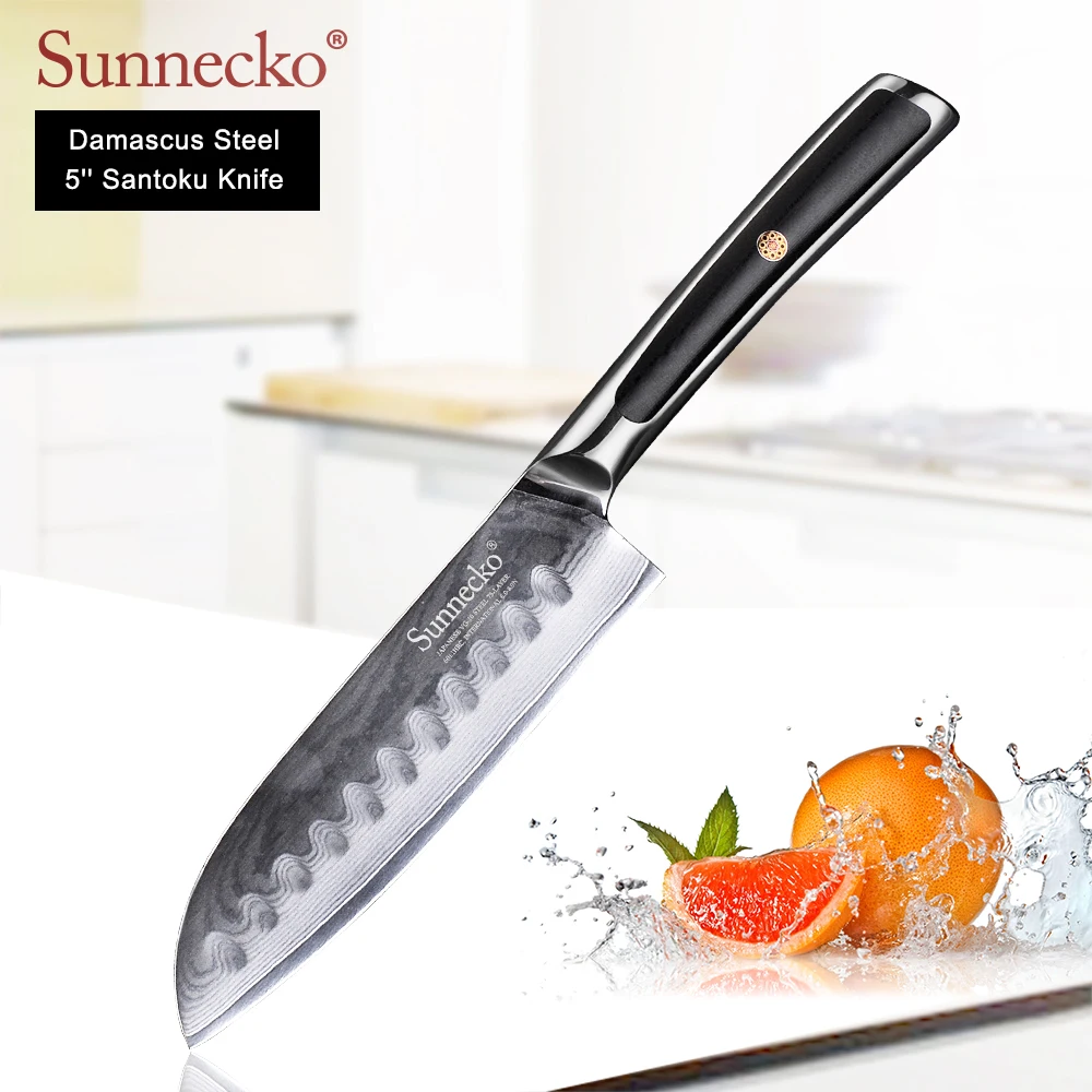 SUNNECKO 4 шт. набор кухонных ножей Santoku Кливер Универсальный поварской нож дамасская сталь японский VG10 стальной нож G10 Ручка для резки мяса