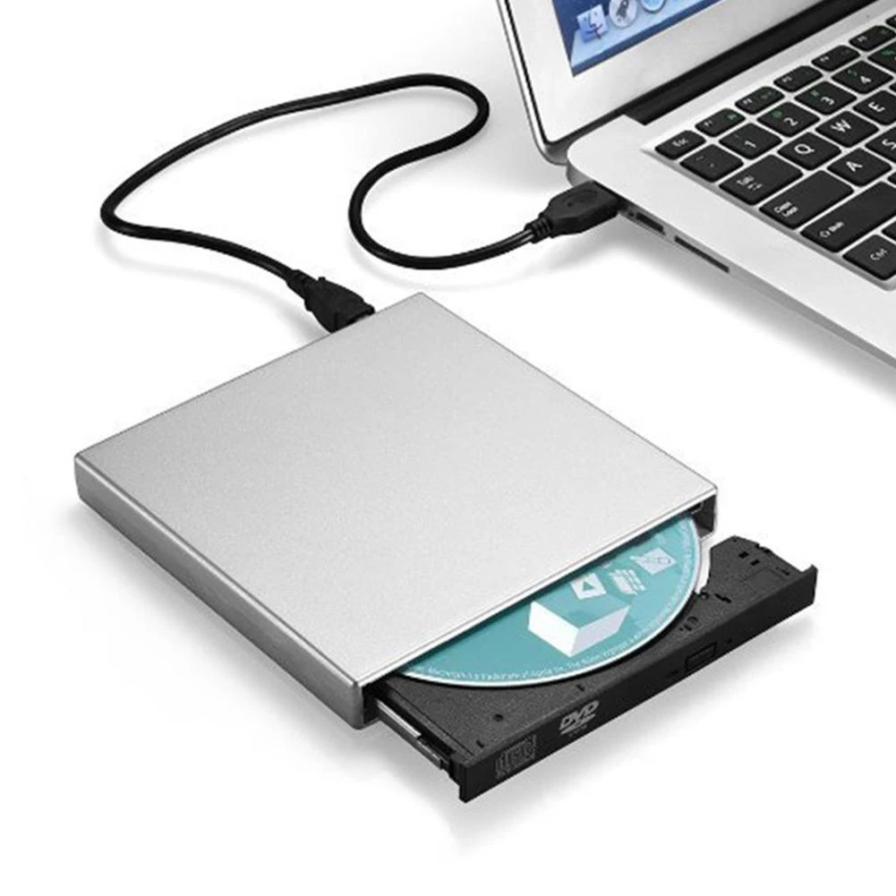 Drive Optik Eksternal DVD ROM USB 2.0 CD/DVD-ROM Mendukung Pemutar CD  Perekam Pembaca Ramping untuk Laptop PC