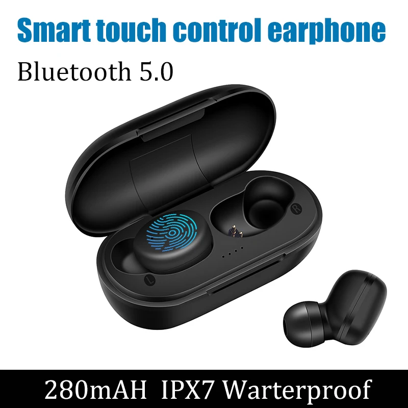 PK GT1 Smart touch contol wrieless наушники Bluetooth 5,0 8D стерео гарнитура микрофон спортивные наушники коробка водонепроницаемый с внешним аккумулятором - Цвет: A6X earphone