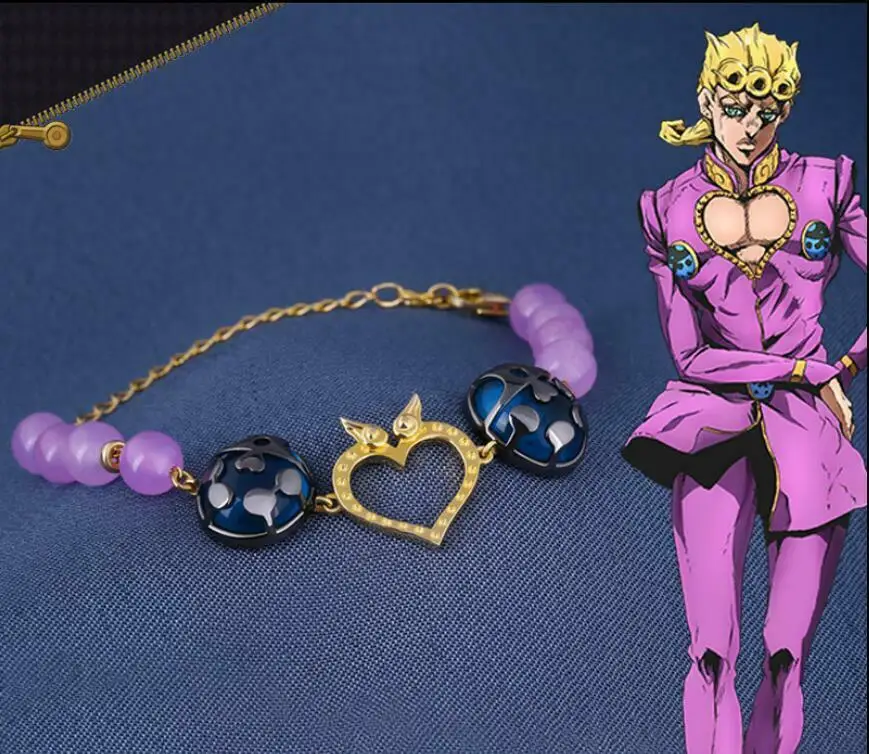 Аниме JoJo невероятное приключение Giorno Giovanna Божья коровка пижамы браслет 925 серебро 7," Косплэй подарки