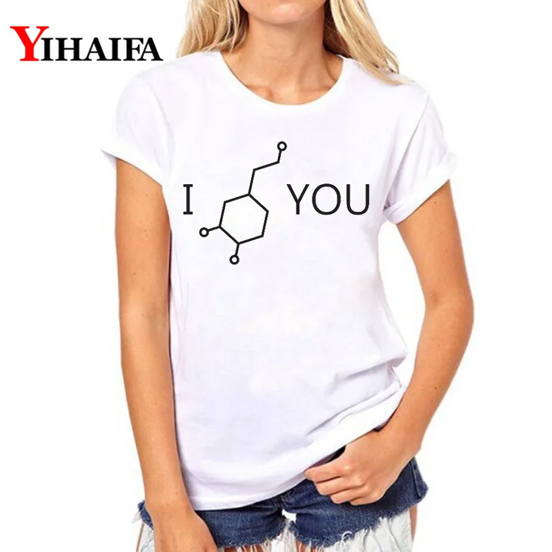 

YIHAIFA Fashion gym blusa T-shirt Letters Print Graphics Tee O-Neck Casual Women White T Shirts Pullover Tops