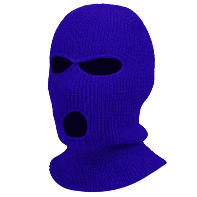 1Pc Embroidery Balaclava Face Mask 3-Hole for Cold Weather, Winter Ski Mask for Men and Women Thermal Cycling Mask Christmas Gif blue skully hat Skullies & Beanies