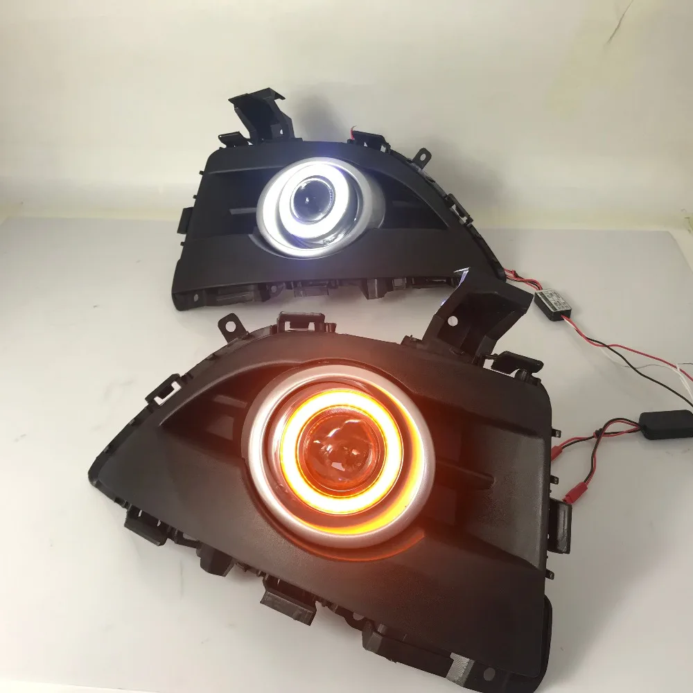 RQXR противотуманная фара вождение свет в сборе для Mazda 5 2008-11 cob angel eye светодиодные дневные ходовые огни сигнал поворота