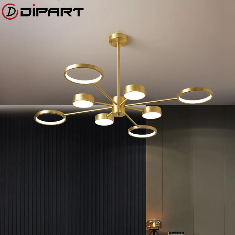 

Nordic Modern Gold Chandelier led For Living room Hanging Pendant Fixture led Lighting Living Room Dining room Three colors