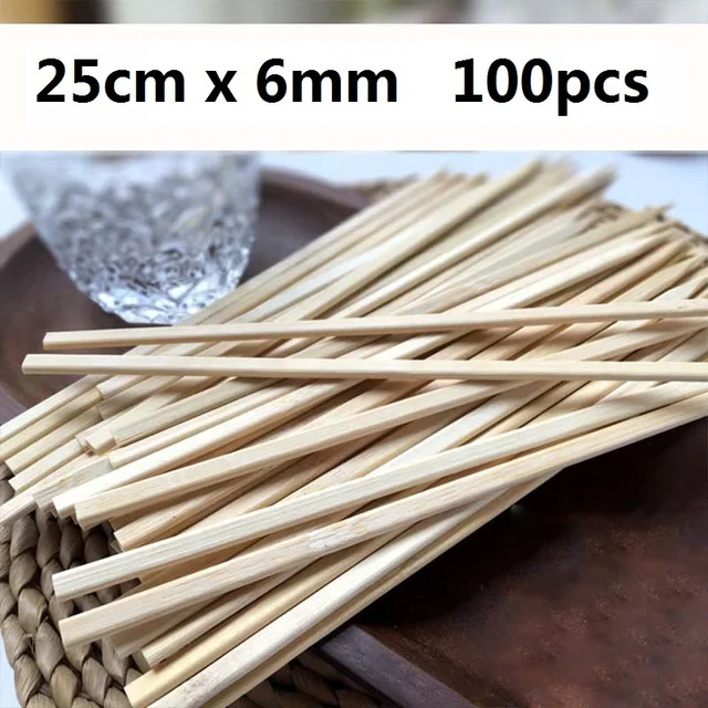 100-300Db Eldobható Bambusz Nyárs Természetes Fa Lapos Bbq Botok Tartozékok Éttermi Edények 25 Cm*6Mm - Image 4