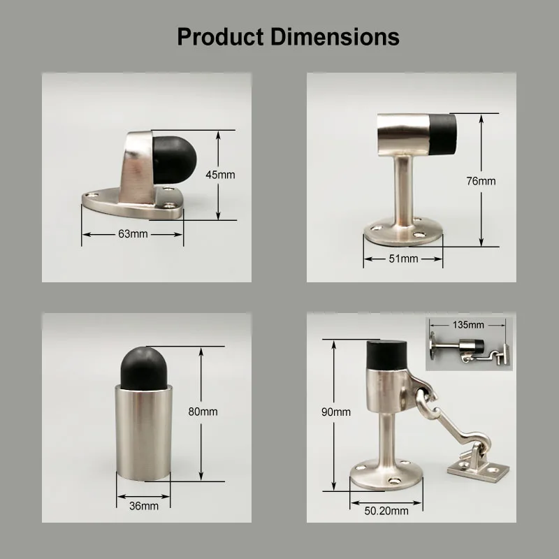 Сверхмощный настенный и напольный ограничитель двери бампера с крюком и держателем резиновый ограничитель бампера