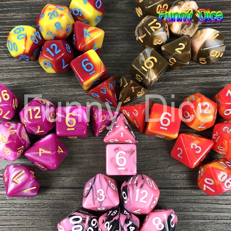 2 цвета s мульти сторонний Набор кубиков для D & RPG кемпинга путешествия детская