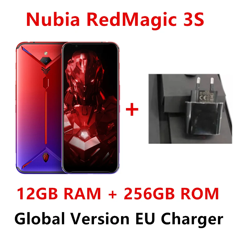 Мобильный телефон Nubia Red Magic 3S с глобальной версией, 6,65 дюймов, 8 гбрам, 128 Гб ПЗУ, Snapdragon 855 Plus, 5000 Мп+ Мп, мАч, игровой телефон - Цвет: 12G256G Redblue EU