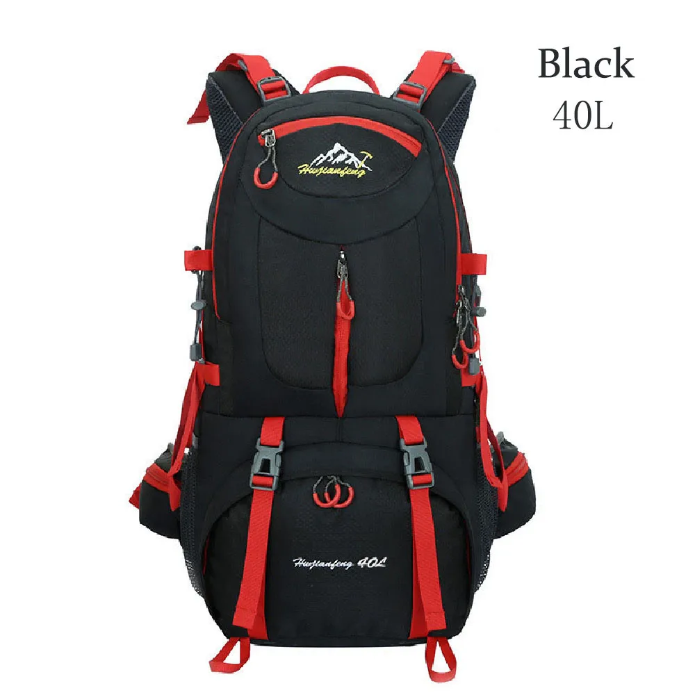 40л Открытый водонепроницаемый рюкзак спортивные сумки мужские альпинистский рюкзак походные сумки женская сумка Кемпинг путешествия Pakcage - Цвет: Black 40L