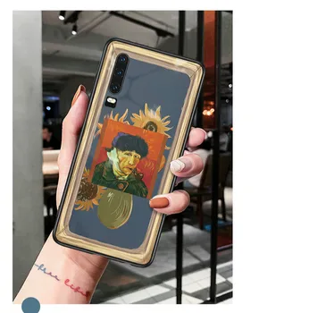 

Retro Van Gogh Oil Painting 9H Tempered Glass Phone Case For Huawei P20 P20 Pro Back Cover For Huawei P20 P20 Pro Fundas