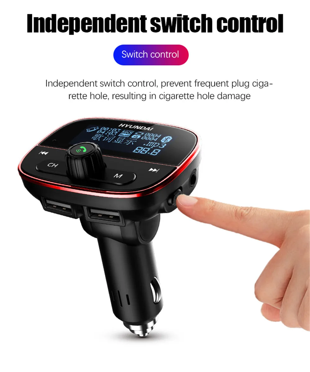 1,8 ''Автомобильный MP3-плеер Многофункциональный Bluetooth громкий звонок большой экран лирика дисплей ABS модуль Conector FM модулятор HY89