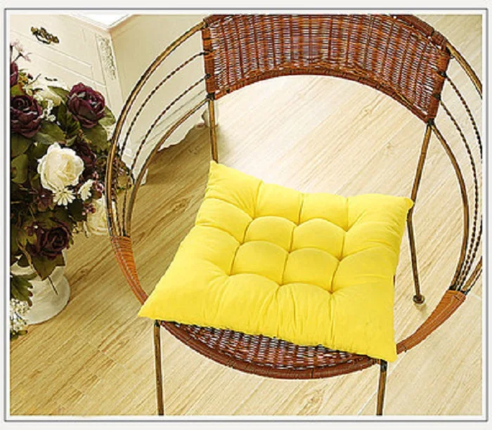 Бытовая плотная однотонная шлифовальная Подушка для стула, подушка для стула, зимняя офисная барная подушка для студенческого стула на заднем сиденье, диванная подушка для бедер - Цвет: Yellow