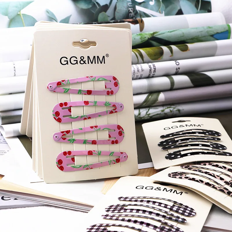 4Pcs/set New Lovely Cartoon Heart Type Metal Candy Color Girls Hairpins Hair Clip Kids Headwear Children Accessories Baby BBClip