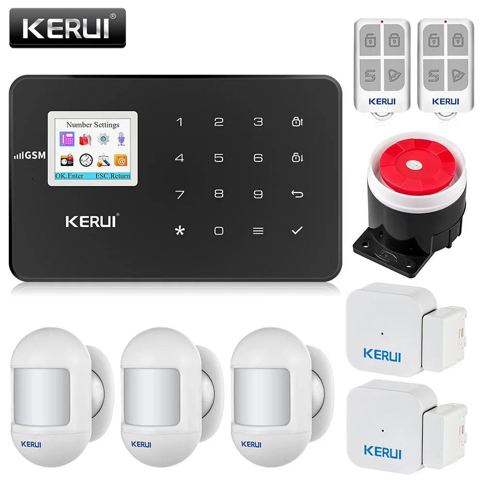 Беспроводная охранная сигнализация KERUI G18 GSM для дома с датчиком