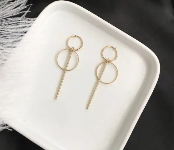 Большие серьги-гвоздики простые круглые серьги для женщин Brincos серьга Brinco серьги Oorbellen серьги ювелирные изделия Pendientes - Окраска металла: 11 gold color earing