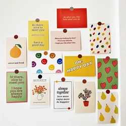 Happy Greeting Decoration Cards Art Postcard Smile Heart Flowers Fruite DIY Wall Sticker Photo Props Background Decor Stationery