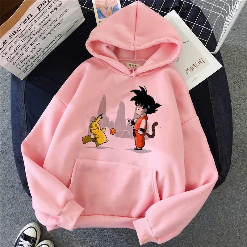 Покемон куртка Пикачу с капюшоном Забавный Pika Kawaii толстовка одежда 90s Ullzang Harajuku одежда с покемоном Пуловеры мультфильм для мужчин и женщин