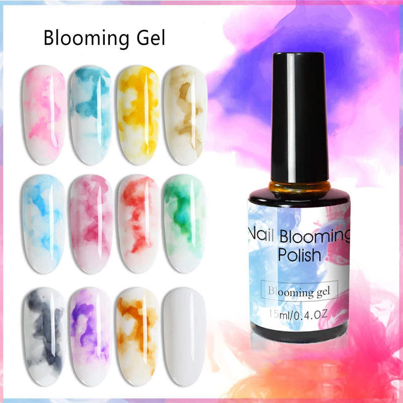 

Mtssii Blooming Nail Polish 15ml Gradient Watercolor Ink Smoke Effect Smudge Bubble DIY Nail Art Varnish Manicure Salon Set