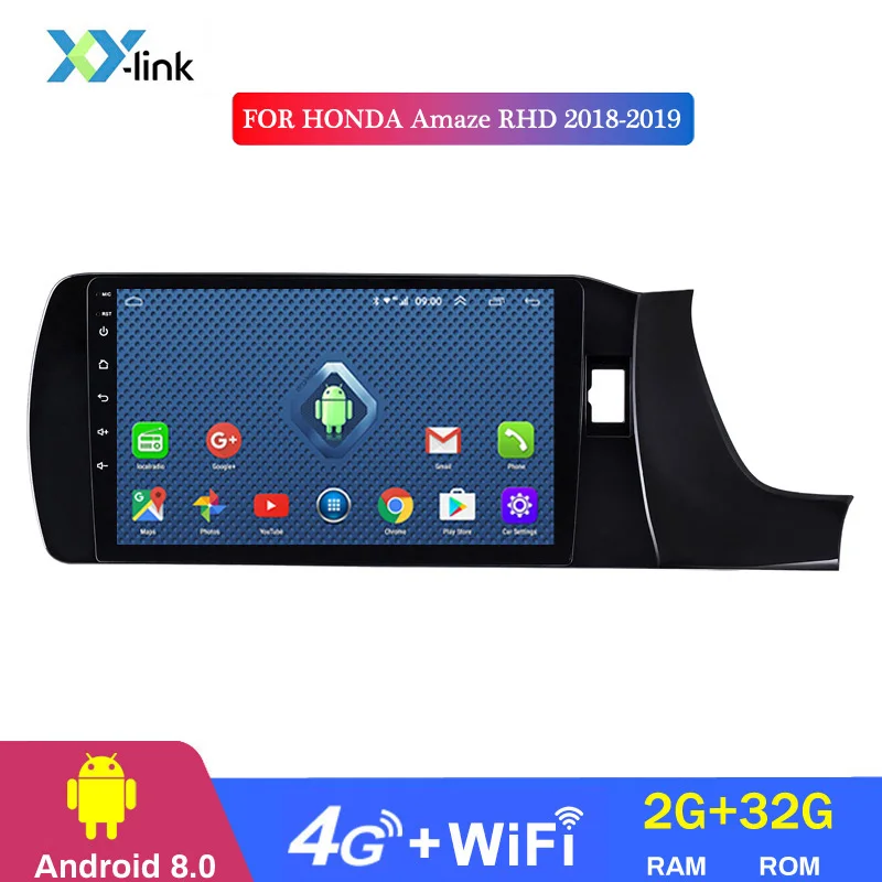 4 CORES 2G RAM Android 8,1 тачскрин 9 дюймов головное устройство gps навигация стерео для- HONDA Amaze RHD с AUX wifi - Цвет: 4 CORES 2G RAM