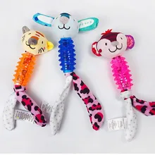 

Interactive Pet Dog Toys Plush Cartoon Animal Doll With Rubber Body toy for dogs Molar Stick Chew Toy Pet Supplies