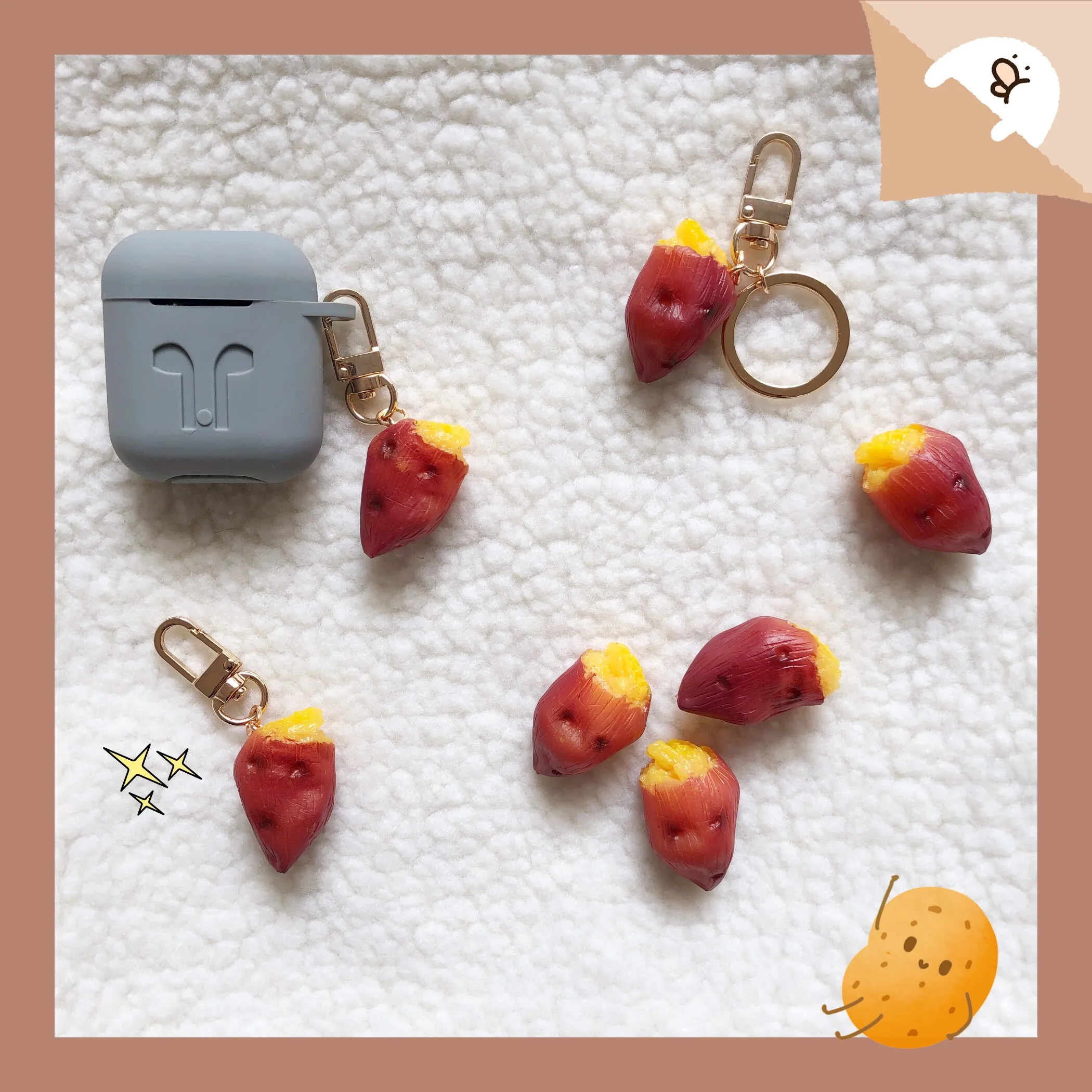 HZ милый сладкий картофель изысканный кулон брелок для Airpods сумка многофункциональный для женщин ювелирные аксессуары для женщин Девушка