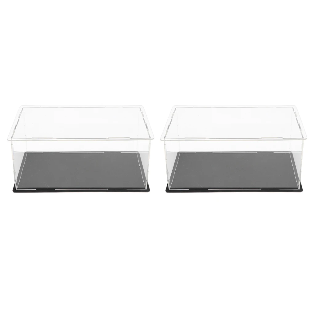2pcs Acrylic Display Case Box Dustproof For Diecast Car Figure Doll Models 2pcs Acrylic Display Case Box Dustproof For Diecast Car Figure Doll Models