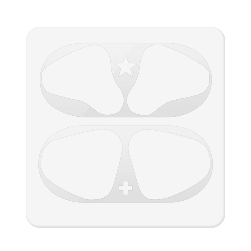 B4Silver Металлическая Пыль Защита для Apple AirPods Funda чехол аксессуары защита наклейка защита кожи для AirPods 1 2 милый шаблон стикер - Цвет: B4Silver
