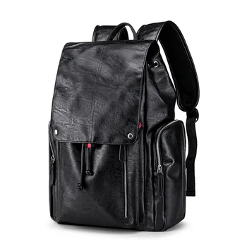 

Large Capacity Multifunction USB And Earphone Backpack Shoes Position Outdoor Bag PU Leather Casual College Bags Mochila DF398