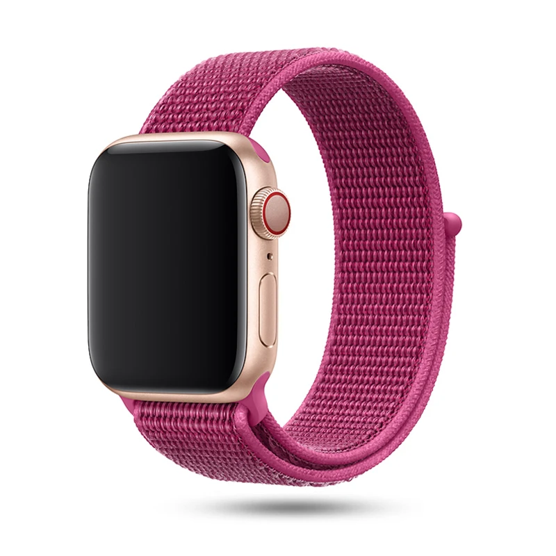 100 шт нейлоновый ремешок для Apple watch 5 4 band 44 42 мм спортивный браслет Correas для Apple Watch Iwatch 3 2 1 38 40 мм ремешок - Цвет ремешка: purple