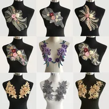 Новое поступление 3D Цветочная кружевная вышивка воротник DIY шитье декольте платье аппликация Одежда товары для декоративного рукоделия аксессуары
