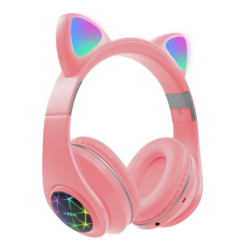 Cat Ear Bluetooth 5 0 inpods Headphones LED Flash Light Girls Kids Cute Headset gamer Support Card Wireless Headphones popstock