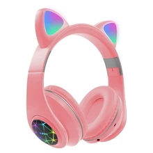 Cat Ear Bluetooth 5 0 inpods Headphones LED Flash Light Girls Kids Cute Headset gamer Support Card Wireless Headphones popstock
