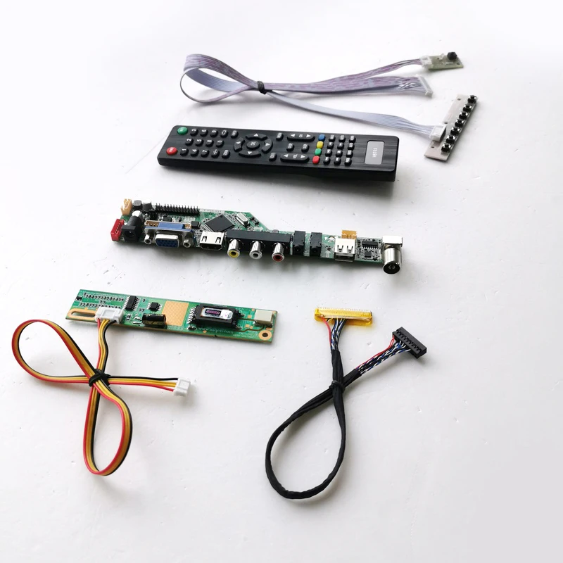 Для LP154WX4-TLD4/TLE1 T. V56 дисковод плата клавиатура+ пульт+ инвертор ЖК-панель монитор HDMI VGA USB AV RF LVDS 1CCFL 30Pin комплект