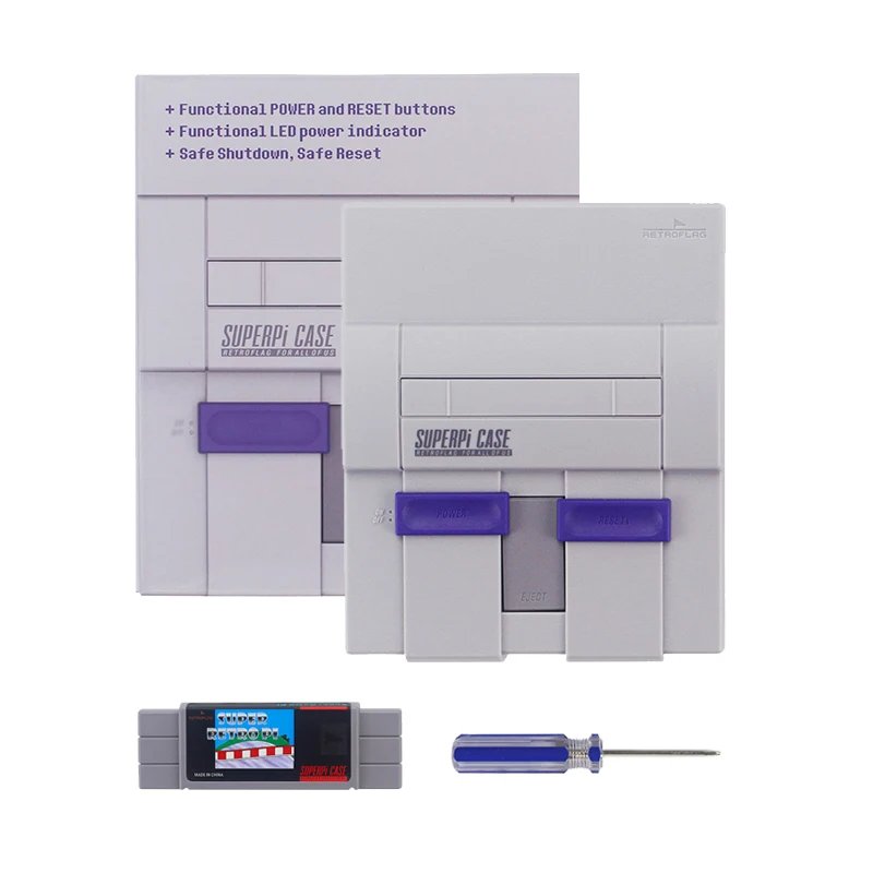 Retroflag SUPERPi CASE + Gamepad Controller + 32GB SD Card + 3A Power Adapter + Heatsink + HDMI for